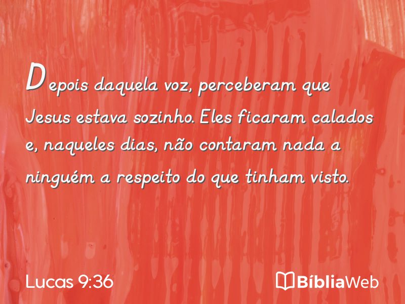 Lucas 9:36 em imagem para compartilhar