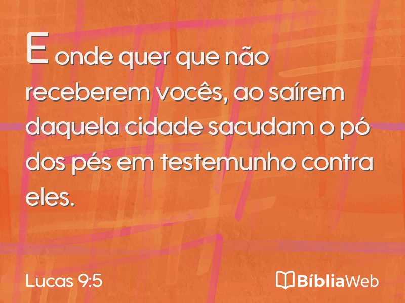 Lucas 9:5 em imagem para compartilhar