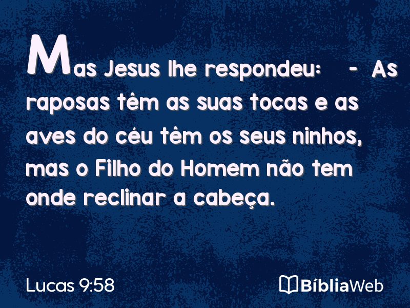 Lucas 9:58 em imagem para compartilhar
