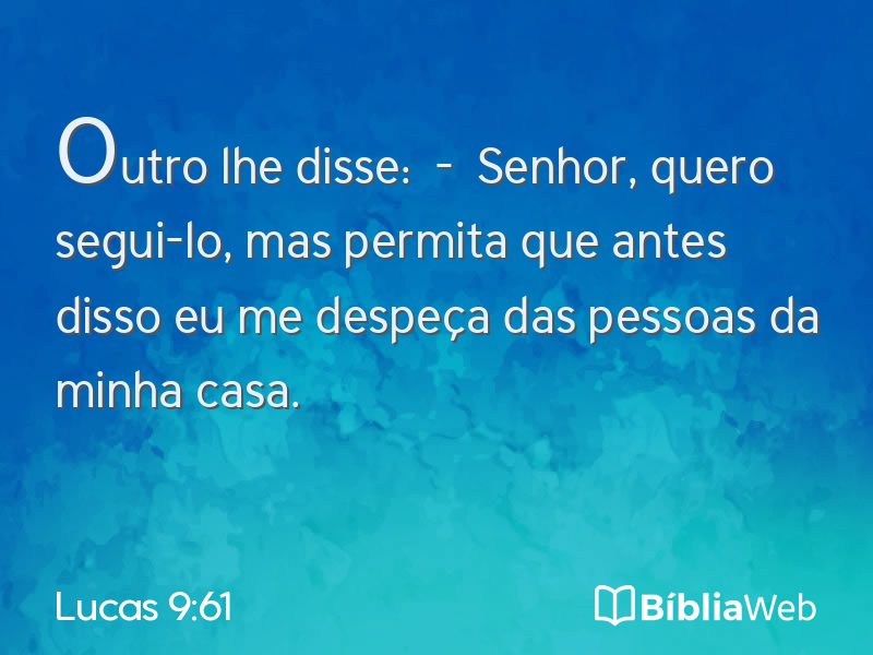 Lucas 9:61 em imagem para compartilhar