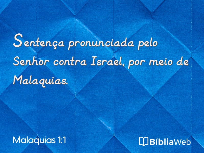 Malaquias 1:1 em imagem para compartilhar