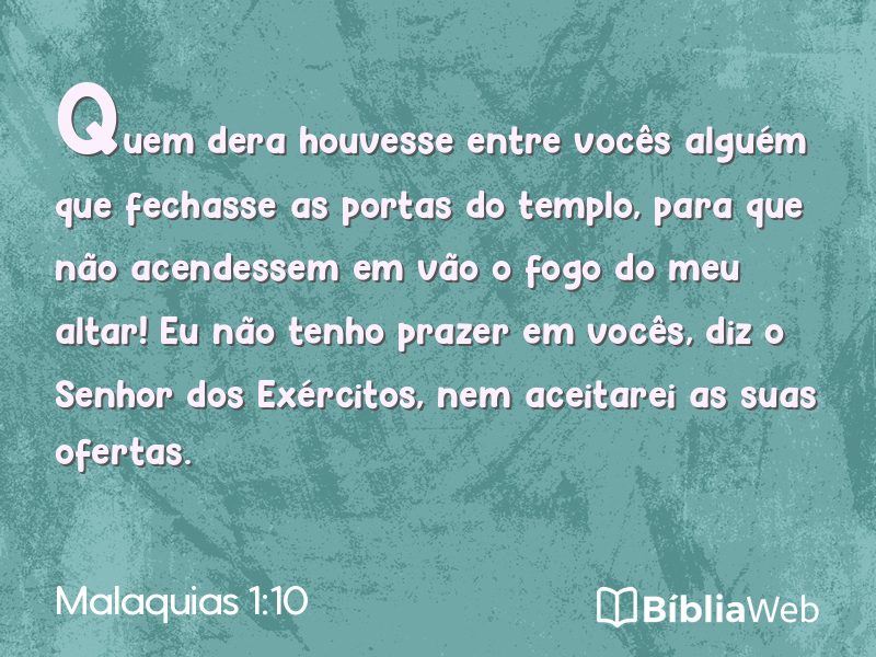 Malaquias 1:10 em imagem para compartilhar