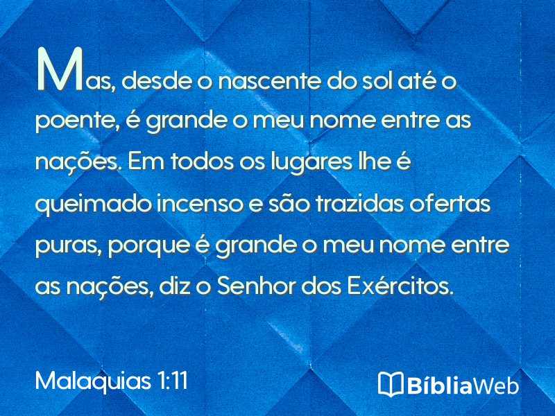 Malaquias 1:11 em imagem para compartilhar