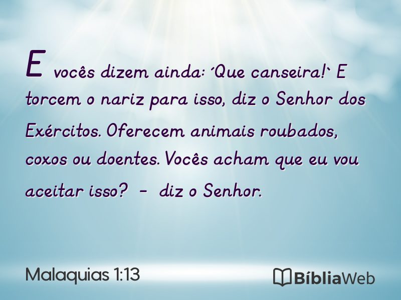 Malaquias 1:13 em imagem para compartilhar