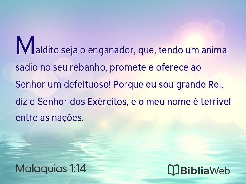 Malaquias 1:14 em imagem para compartilhar
