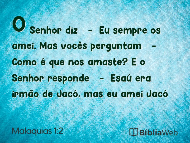 Malaquias 1:2 em imagem para compartilhar