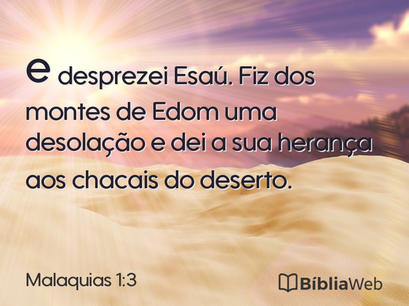 Malaquias 1:3 em imagem para compartilhar