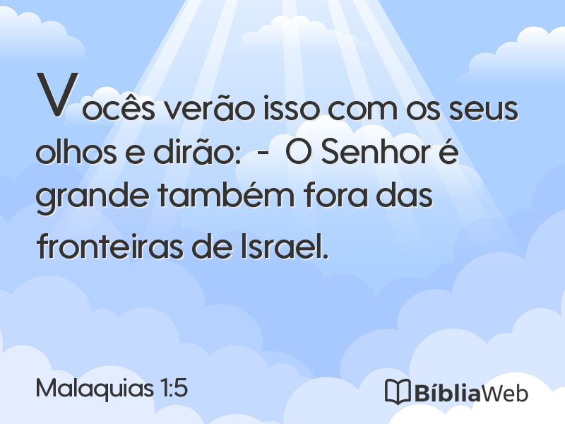 Malaquias 1:5 em imagem para compartilhar