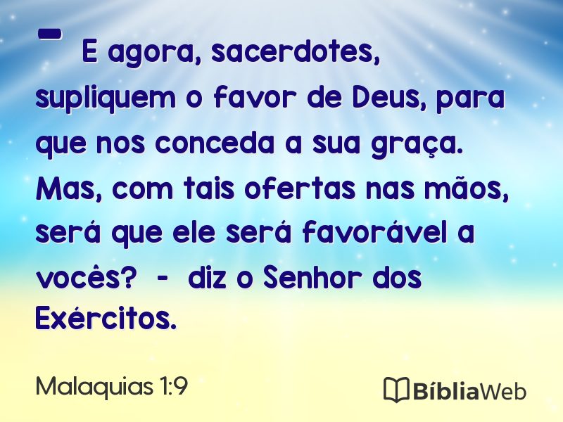 Malaquias 1:9 em imagem para compartilhar
