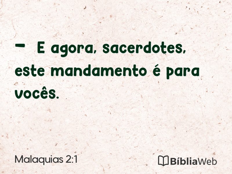 Malaquias 2:1 em imagem para compartilhar