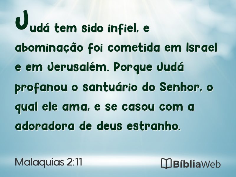 Malaquias 2:11 em imagem para compartilhar