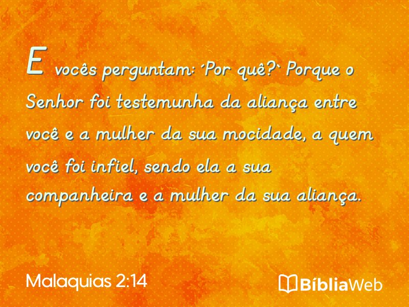 Malaquias 2:14 em imagem para compartilhar