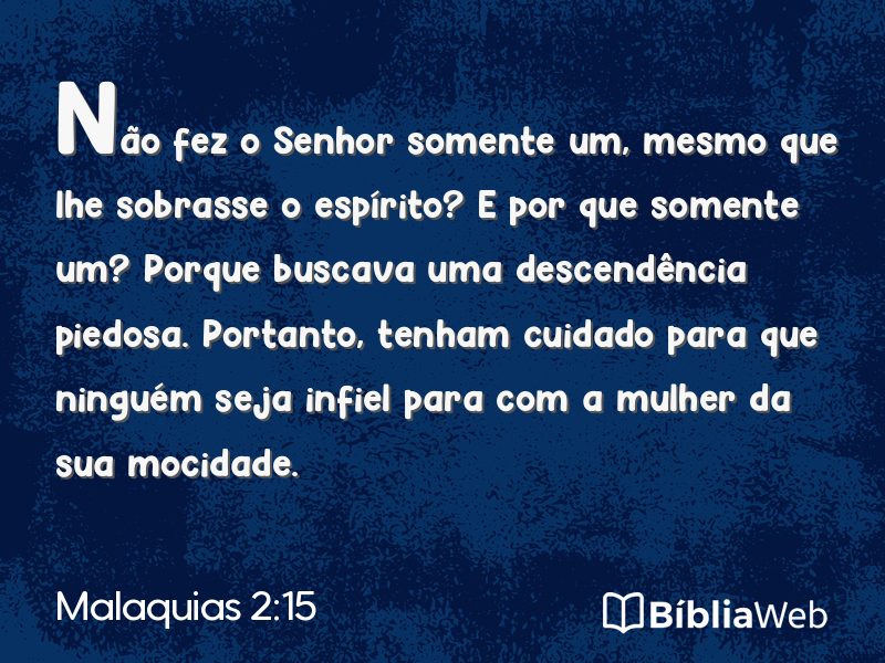 Malaquias 2:15 em imagem para compartilhar
