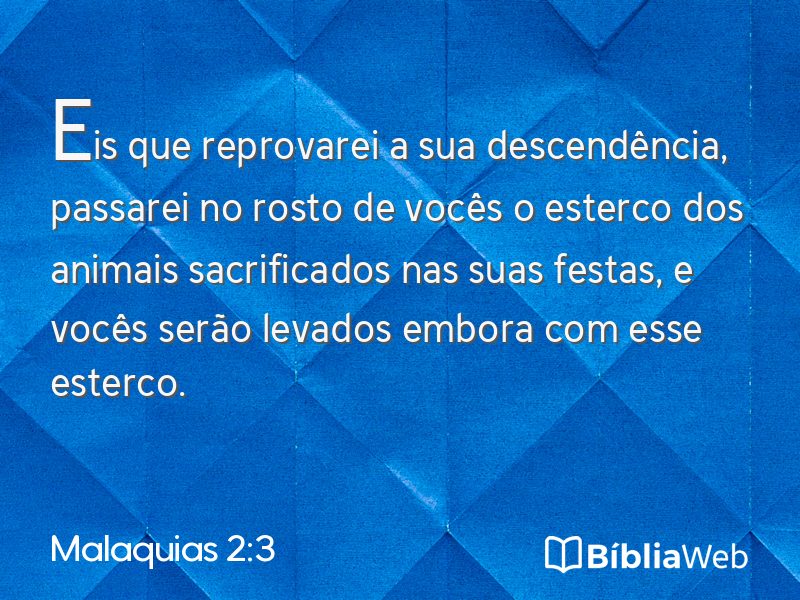 Malaquias 2:3 em imagem para compartilhar