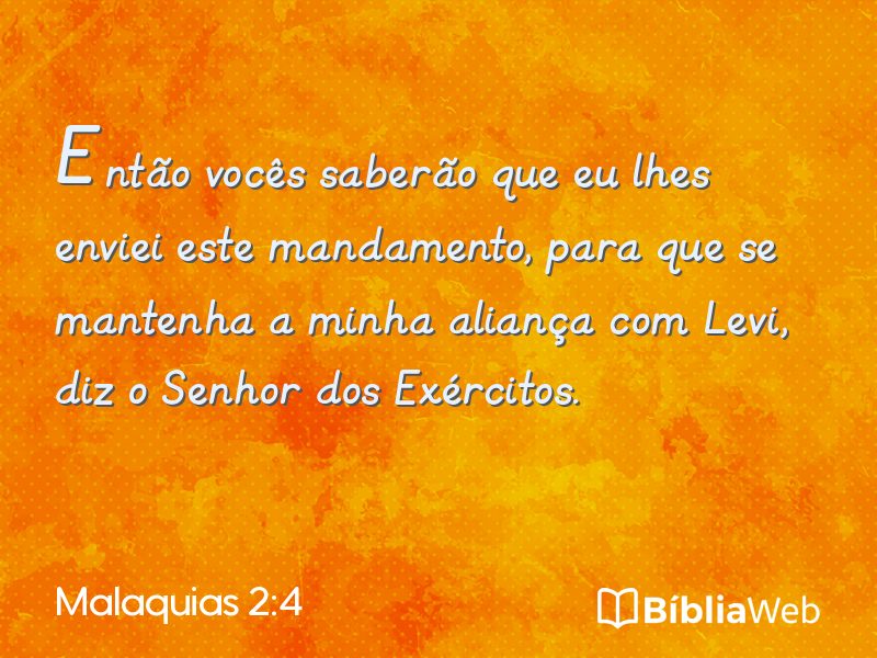 Malaquias 2:4 em imagem para compartilhar