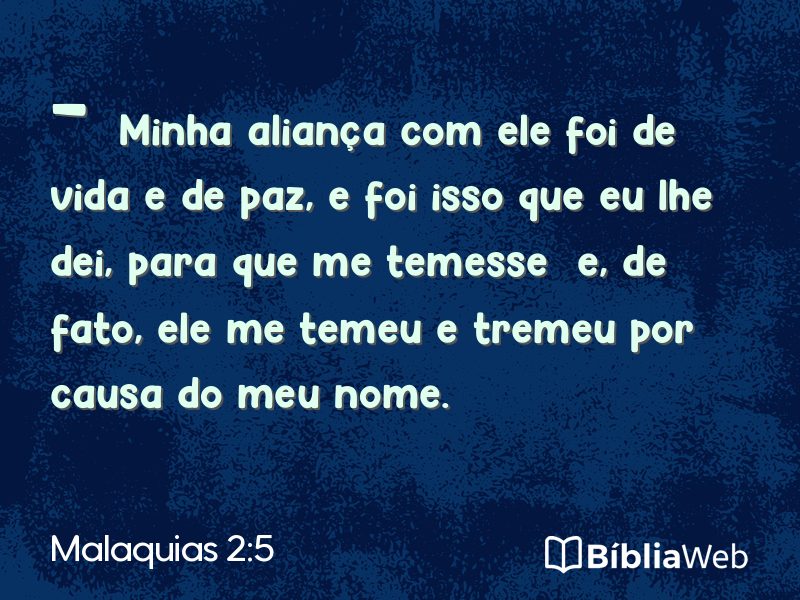 Malaquias 2:5 em imagem para compartilhar