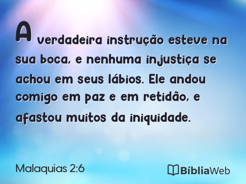 Malaquias 2:6 em imagem para compartilhar