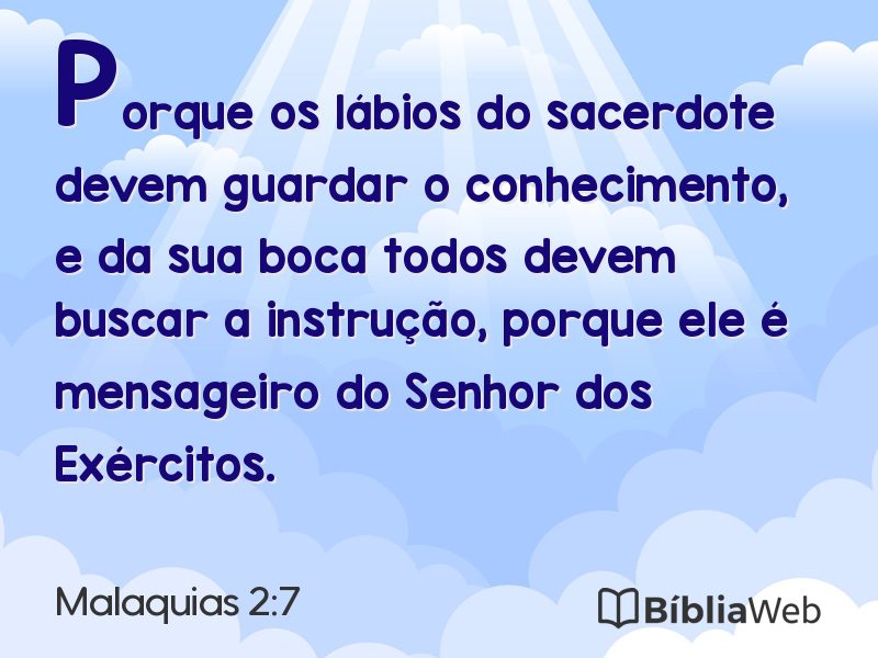 Malaquias 2:7 em imagem para compartilhar