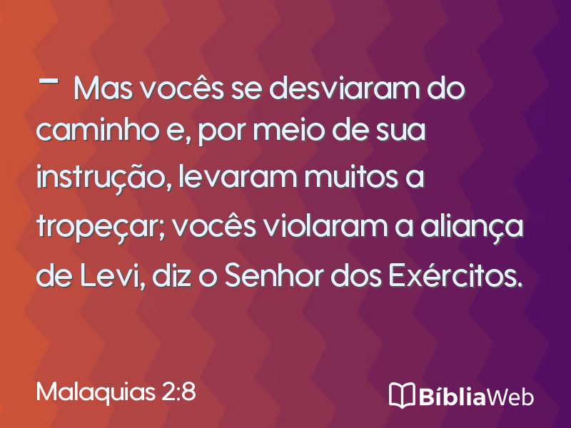 Malaquias 2:8 em imagem para compartilhar