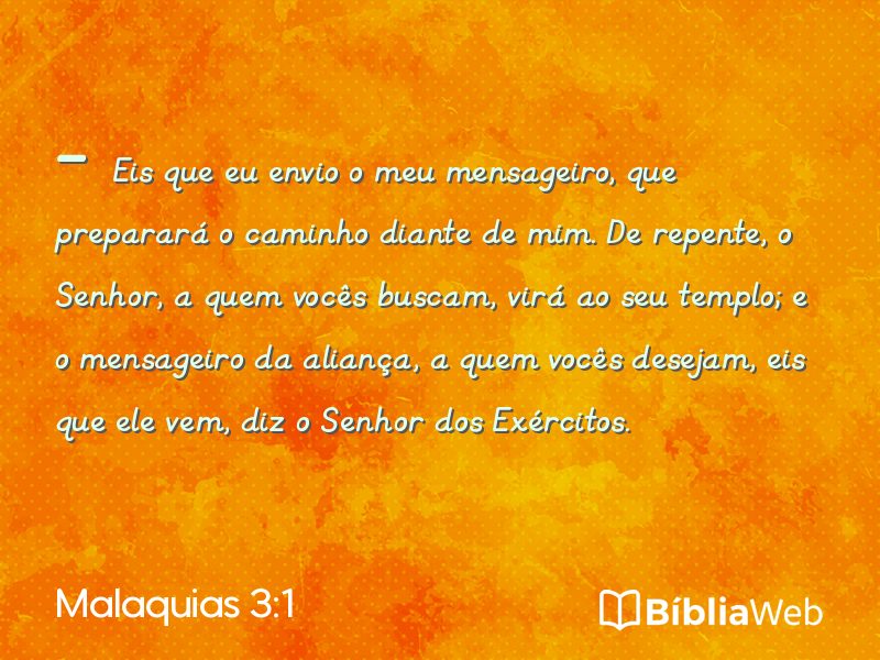 Malaquias 3:1 em imagem para compartilhar
