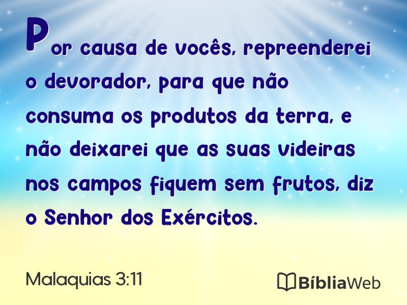 Malaquias 3:11 em imagem para compartilhar