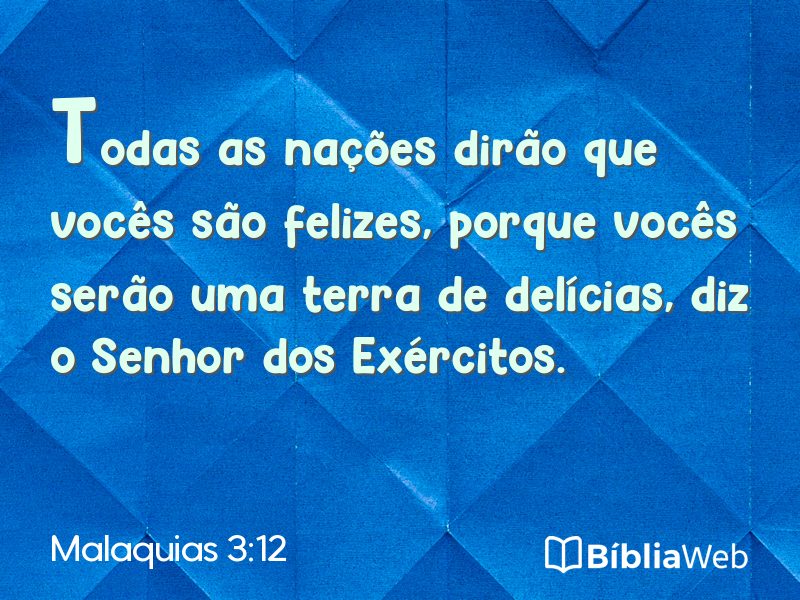 Malaquias 3:12 em imagem para compartilhar