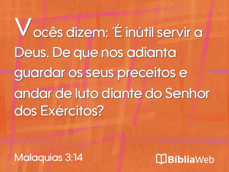 Malaquias 3:14 em imagem para compartilhar