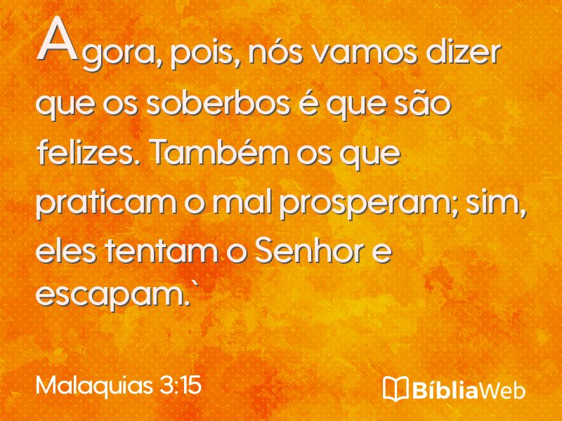 Malaquias 3:15 em imagem para compartilhar