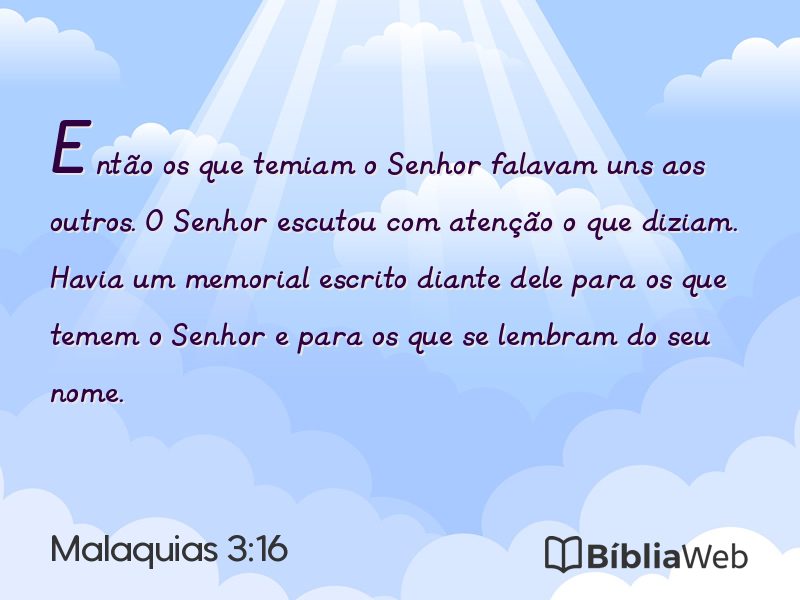 Malaquias 3:16 em imagem para compartilhar
