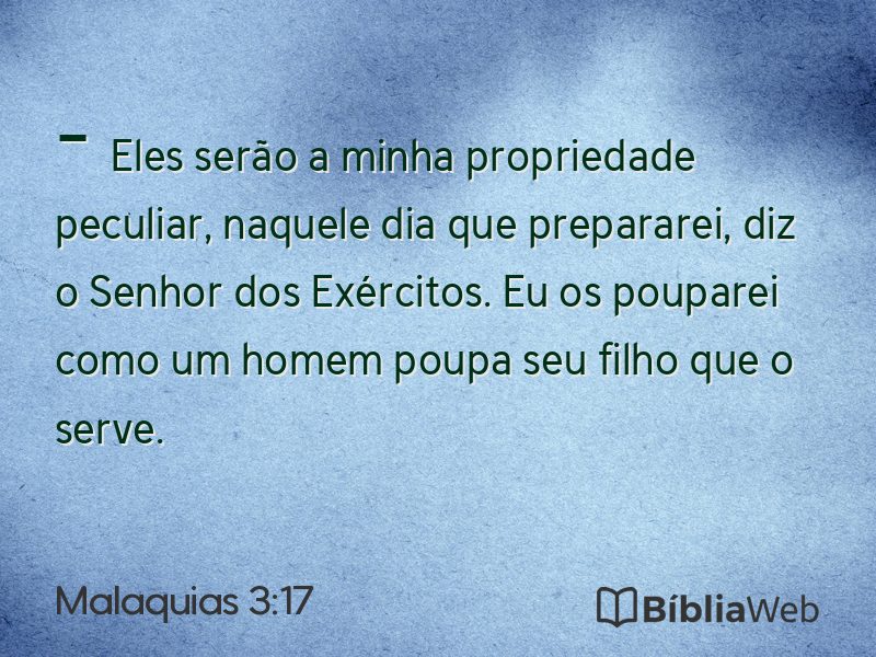 Malaquias 3:17 em imagem para compartilhar