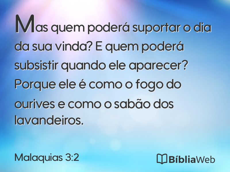 Malaquias 3:2 em imagem para compartilhar