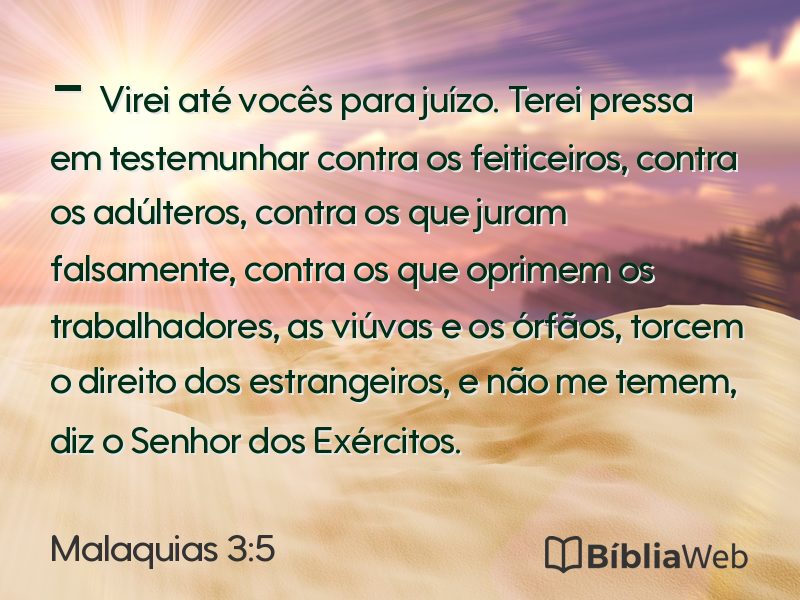 Malaquias 3:5 em imagem para compartilhar