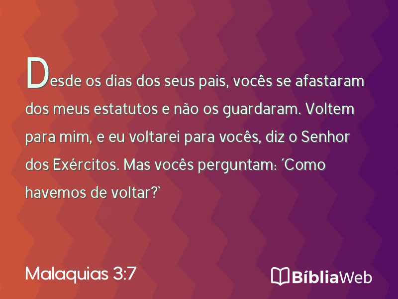 Malaquias 3:7 em imagem para compartilhar