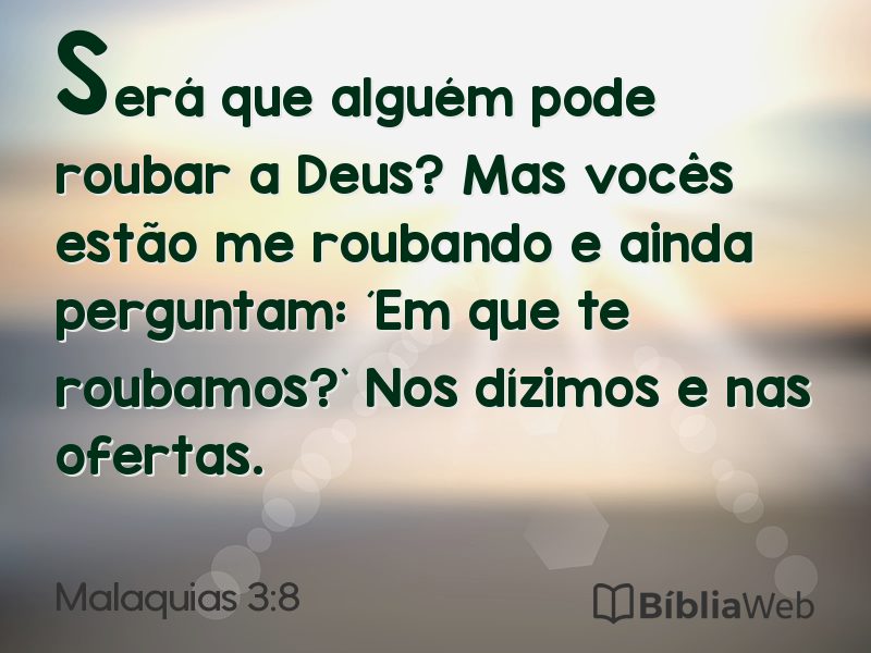 Malaquias 3:8 em imagem para compartilhar
