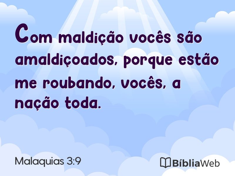 Malaquias 3:9 em imagem para compartilhar