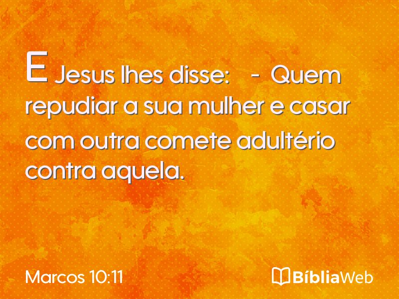 Marcos 10:11 em imagem para compartilhar
