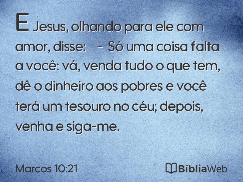 Marcos 10:21 em imagem para compartilhar