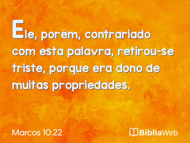 Marcos 10:22 em imagem para compartilhar