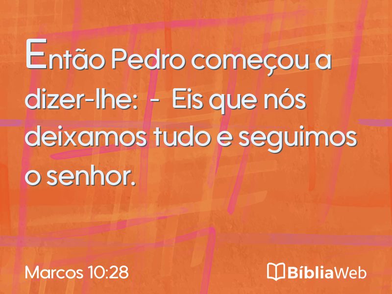 Marcos 10:28 em imagem para compartilhar