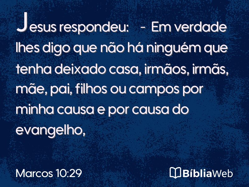 Marcos 10:29 em imagem para compartilhar