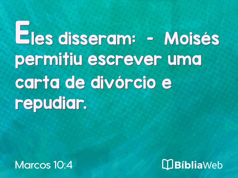 Marcos 10:4 em imagem para compartilhar