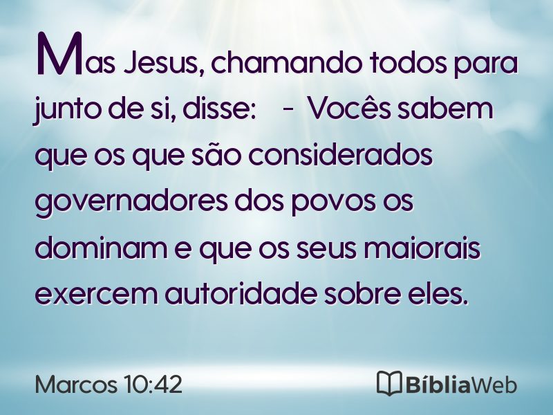 Marcos 10:42 em imagem para compartilhar