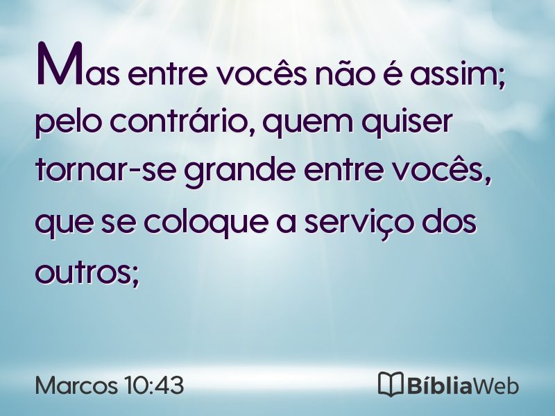Marcos 10:43 em imagem para compartilhar
