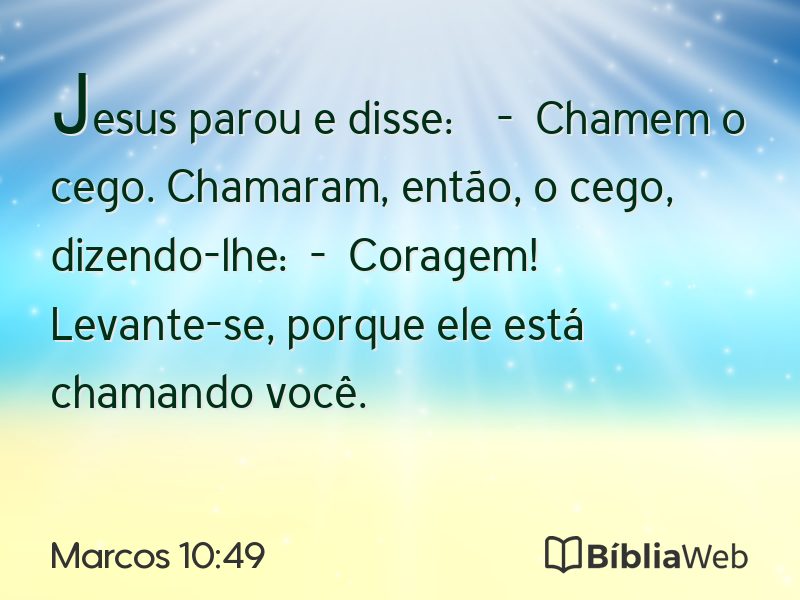 Marcos 10:49 em imagem para compartilhar