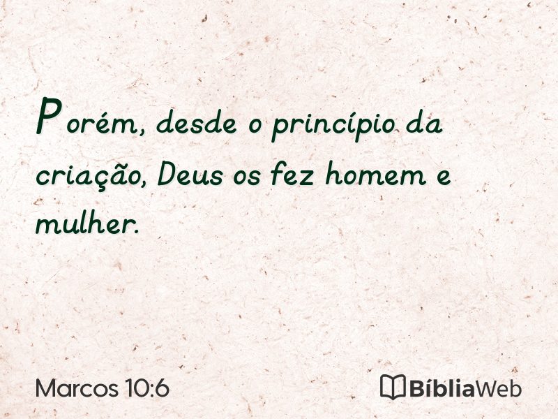 Marcos 10:6 em imagem para compartilhar