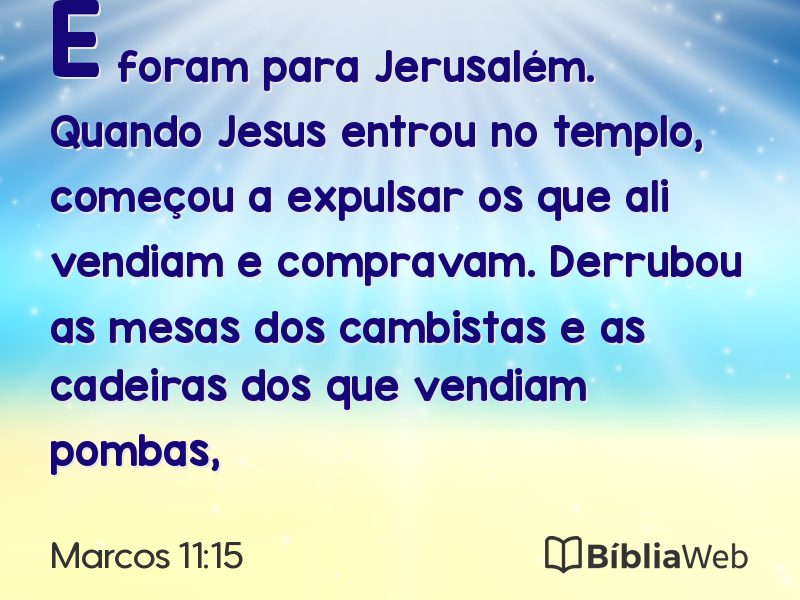 Marcos 11:15 em imagem para compartilhar