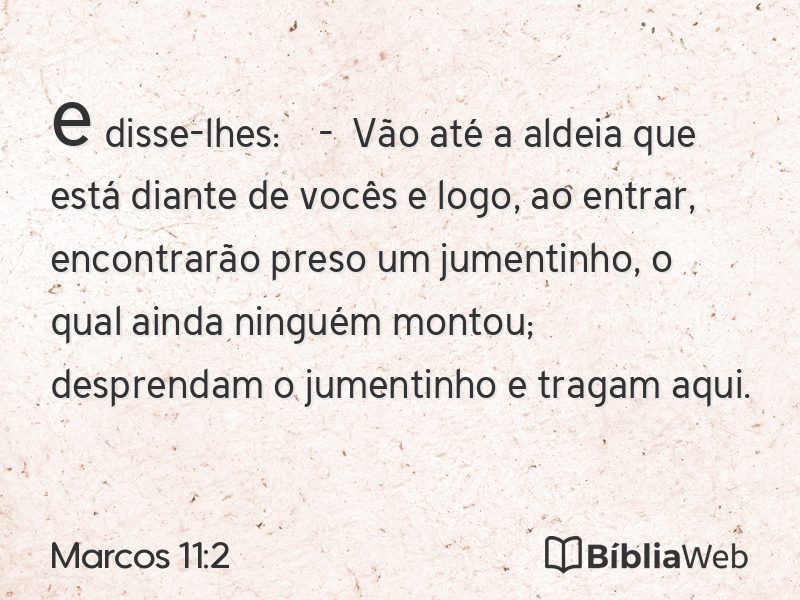 Marcos 11:2 em imagem para compartilhar