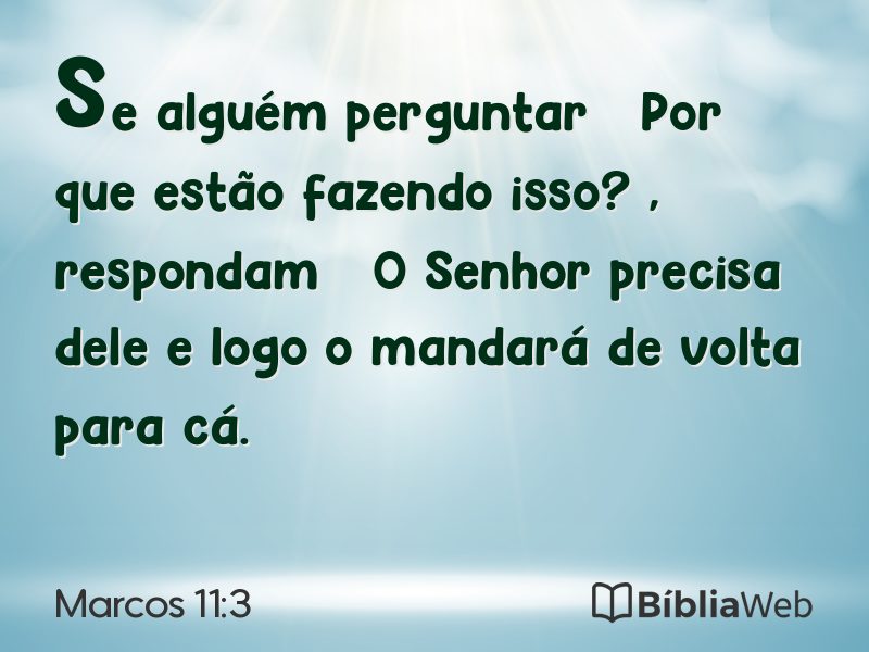 Marcos 11:3 em imagem para compartilhar
