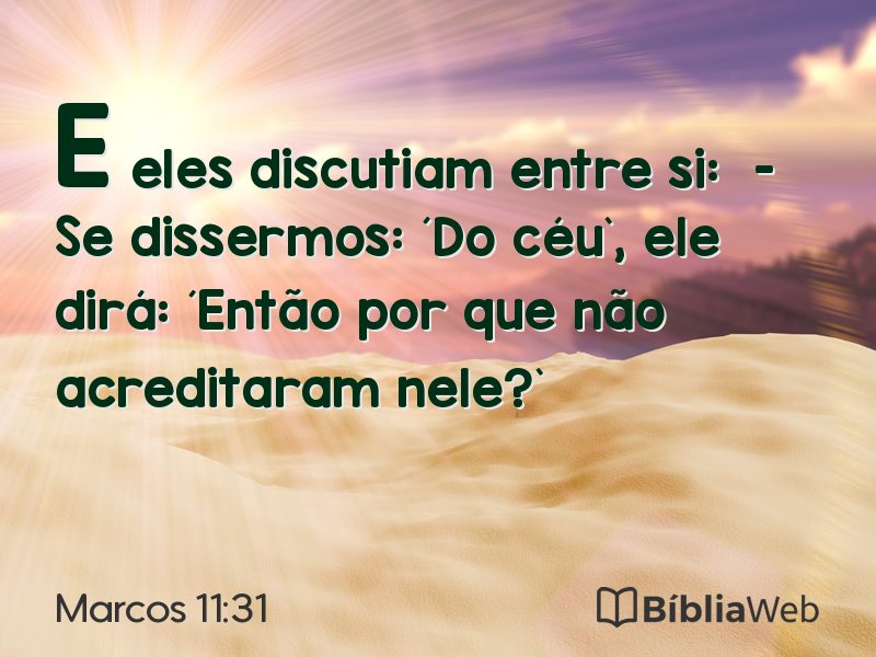 Marcos 11:31 em imagem para compartilhar