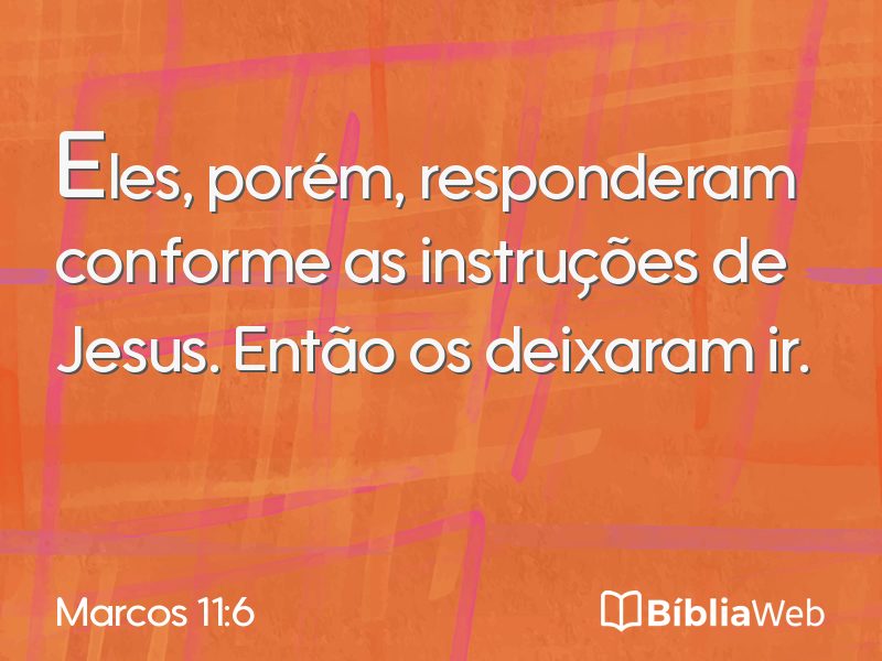 Marcos 11:6 em imagem para compartilhar